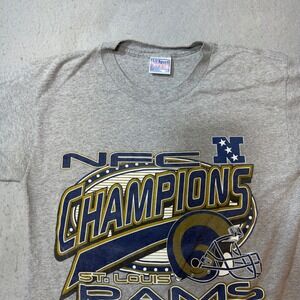 All Sport St. Louis Rams T-Shirt Mens L Gray Excellent NFC Champions Vintage